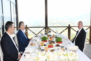 presidents-of-azerbaijan,-uzbekistan-and-kyrgyzstan-attended-informal-dinner-in-shusha