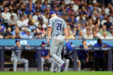dodgers-starter-walker-buehler-struggles-in-return-from-injured-list-in-loss-to-brewers